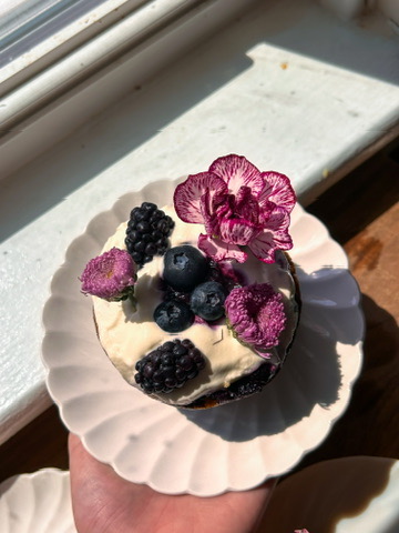 Lavender Vanilla Triple Berry Cake