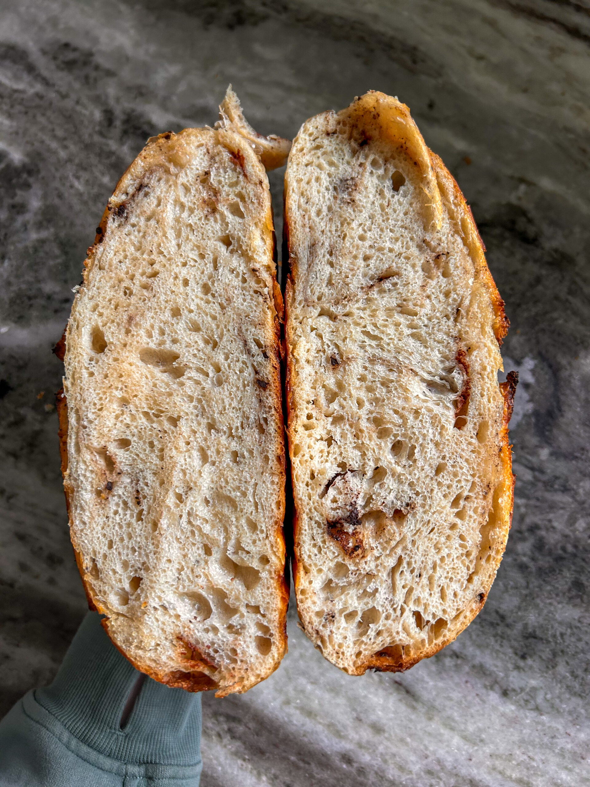 chocolate sourdough croissant loaf